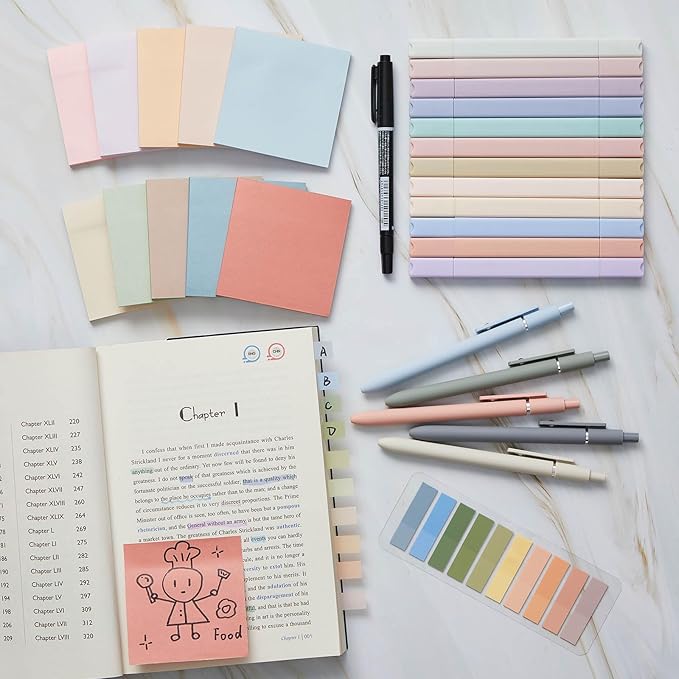 Jutom 38 Pcs Bible Journaling Study Kit for Women, Book Annotation Supplies with Highlighters Pens, Tabs, Sticky Notes, Markers for Christian Office Bible Study Supplies(Retro Color,Square)