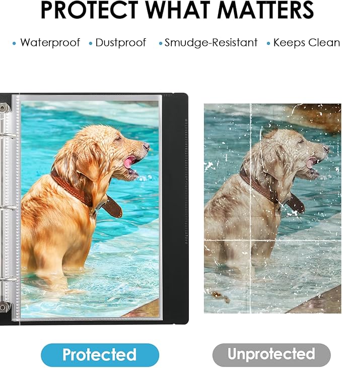 KTRIO Heavyweight Sheet Protectors 5.5 x 8.5 inch, Clear Page Protector for Mini 3 Ring Binder, Plastic Sleeves for Binders, Top Loading Paper Sheets Sleeve Letter Size, Office & Home, 200 Pack