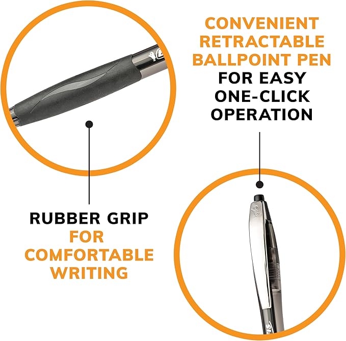 BIC Black Ballpoint Pens, Medium Point 1.0mm | Retractable | Ultra Smooth Writing | 4-Count | Pack of 2