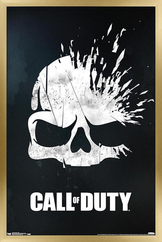 Trends International Call of Duty - Skull Wall Poster, 22.375" x 34", Gold Framed Version