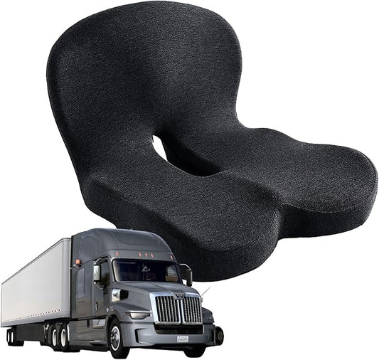 Memory Foam Seat Cushion for Truck Driver Office Chair Cushion Home Chair Cushion Car Seat Cushion Non Slip Pad Sitting Ergonomic Cushions for Office Workers Car Drivers (Black)