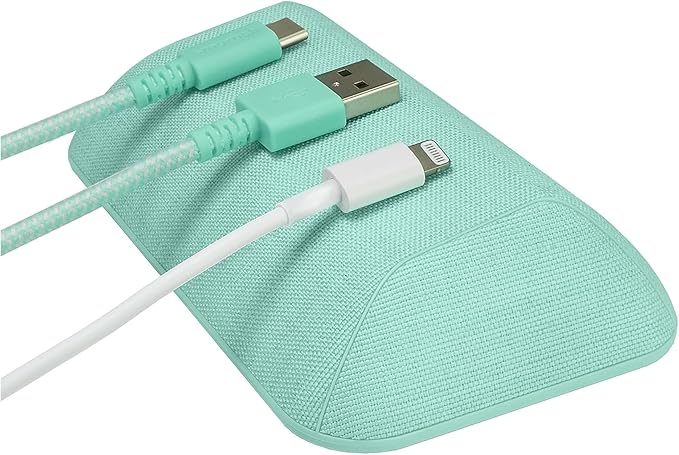 Smartish® Magnetic Cord Holder - Bigger Cable Wrangler Organizer with Magnet Clips for Charger Management on Desktop, Nightstand - Holds 6+ Cables - Teal Me More
