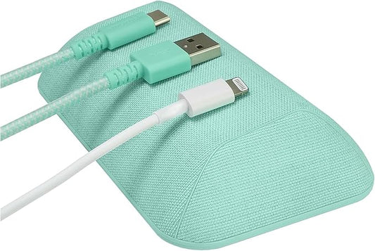 Smartish® Magnetic Cord Holder - Bigger Cable Wrangler Organizer with Magnet Clips for Charger Management on Desktop, Nightstand - Holds 6+ Cables - Teal Me More