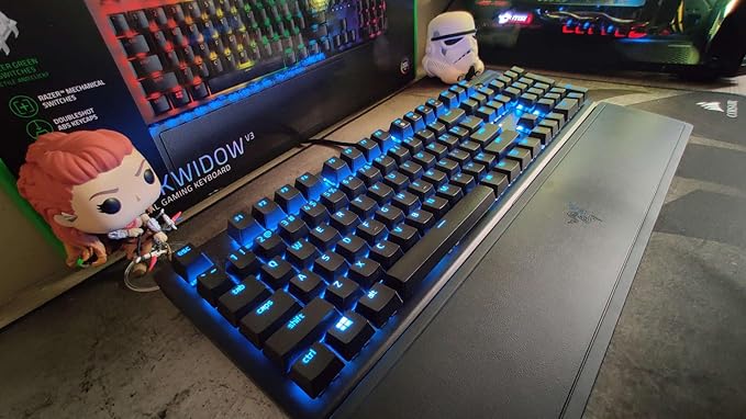 Razer BlackWidow V3 Mechanical Gaming Keyboard: Green Mechanical Switches - Tactile & Clicky - Chroma RGB Lighting - Compact Form Factor - Programmable Macro Functionality - USB Passthrough (Renewed)