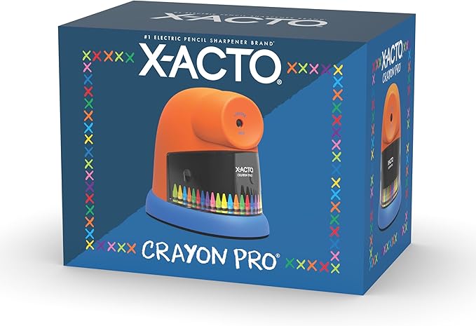 X-ACTO Crayon Pro Electric Sharpener, SafeStart Automatic Motor, Great for Home or School Use
