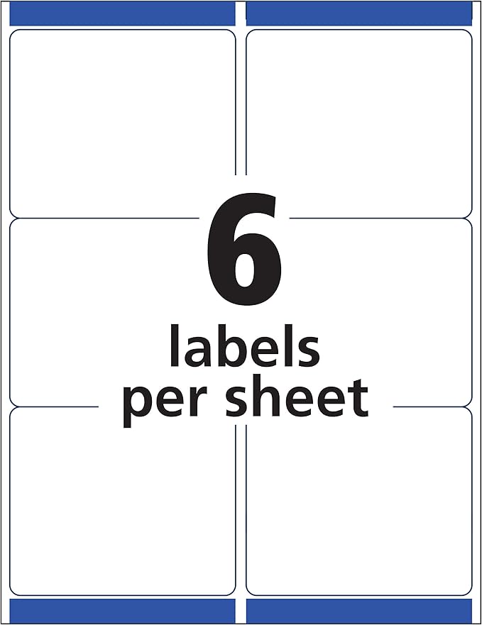 Avery Printable Shipping Labels with Sure Feed, 3-1/3" x 4", Matte Clear, 300 Blank Mailing Labels (5664)