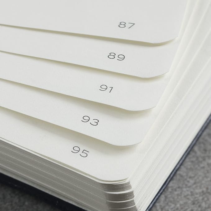 LEUCHTTURM1917-120G Special Edition - Medium A5 Hardcover Notebook - 203 Numbered Pages with 120gsm Paper (Navy, Plain)