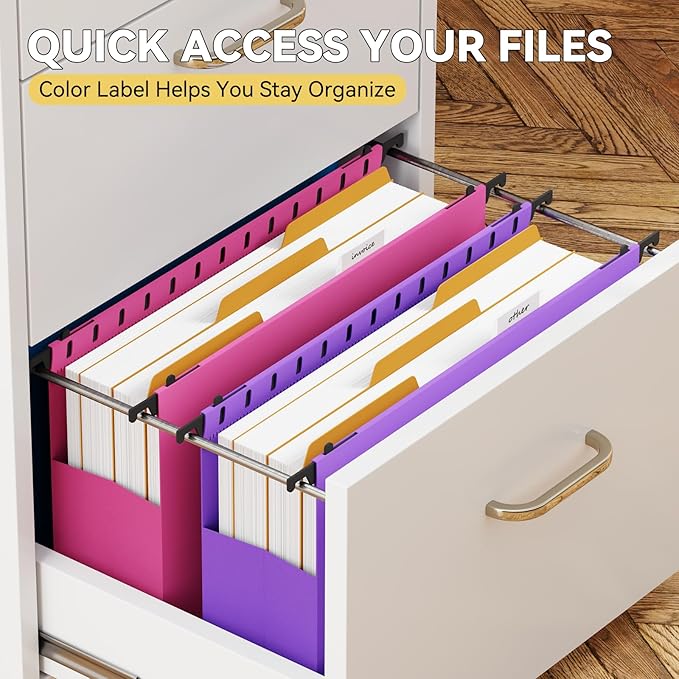 Plastic Hanging File Pockets Legal Size,Expandable Large Hang Folder with Tabs,Heavy Duty 3" Expansion Accordian Pocket File,6 Pack Reinforced Colored Filing Cabinet Folders for Medical Charts