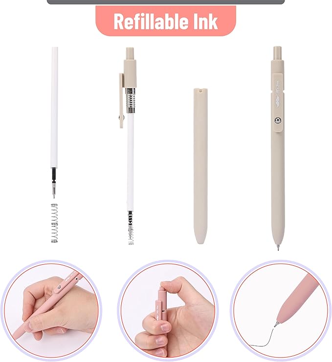 Mr. Pen- Gel Highlighters and Pens, 8 Pack, Pastel Barrel, No Bleed Through, Bible Journaling Kit