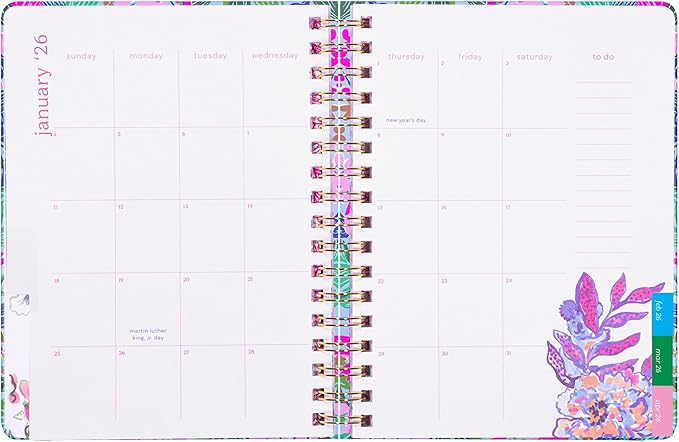 Lilly Pulitzer Large Monthly Planner January 2026 - December 2026, Monthly Agenda & Calendar, Stickers, Pockets, & Spiral Binding (Endless Summer)