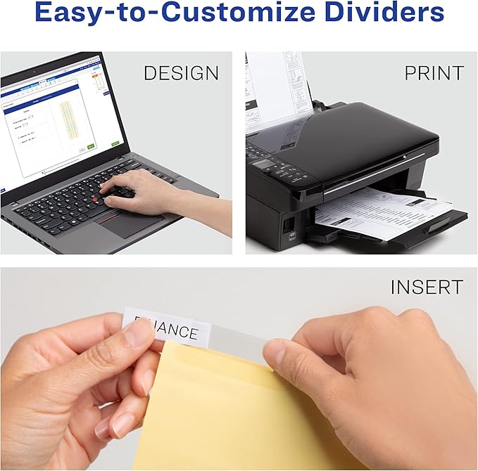 Avery 5 Tab Binder Dividers, Insertable Clear Big Tabs, 1 Set Pack, 10 Packs, 10 Sets Total (11110)