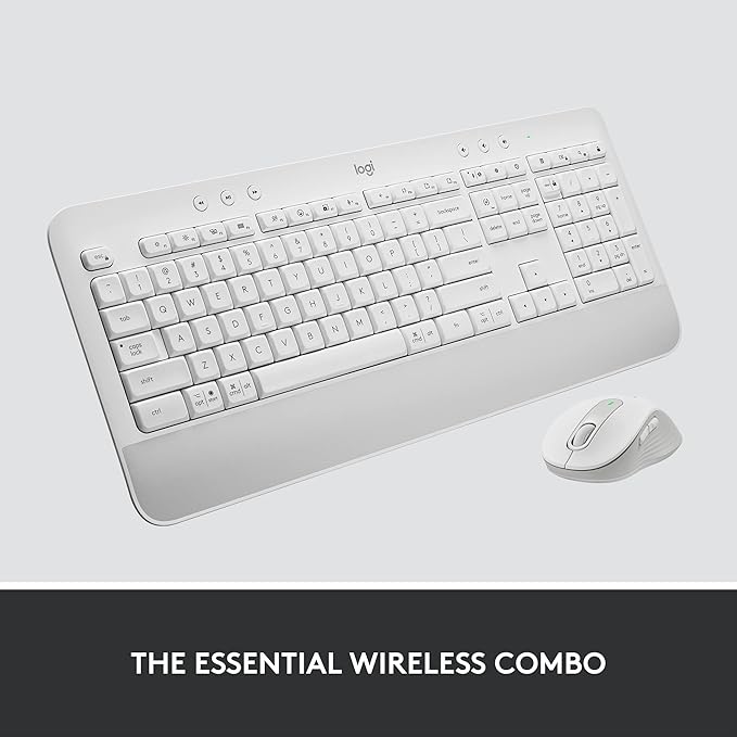 Logitech Signature MK650 Combo for Business, Wireless Mouse and Keyboard, Logi Bolt, Bluetooth, SmartWheel, Globally Certified, Windows/Mac/Chrome/Linux - Off-White