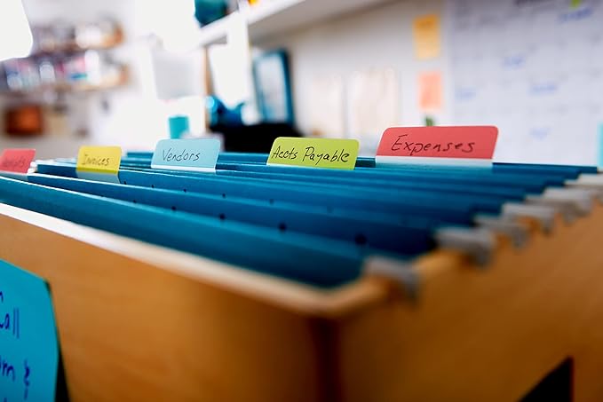 Post-it Tabs, 2 in Angled Solid, Assorted Primary Colors, 6 Tabs/Color, 4 Colors, 24 Tabs/Pack (686A-ALYR) (Pack of 2)
