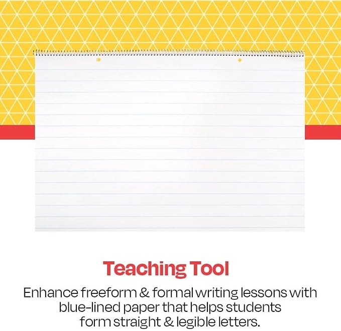 School Smart Chart Tablet, 24 x 16 Inches, 1 Inch Rule, 25 Sheets
