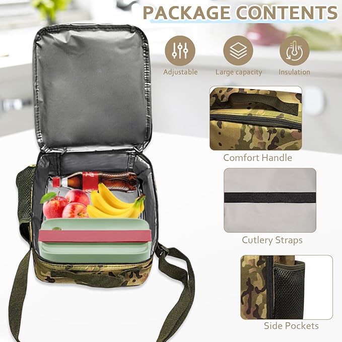 Camo Backpack for Boys backpack for 19'' Students Bookbag for Boy Bookbag and Lunch Box Pencil Case 3 in 1 Set School Bags Children Kids Teens Elementary Middle High School Outdoor Camping
