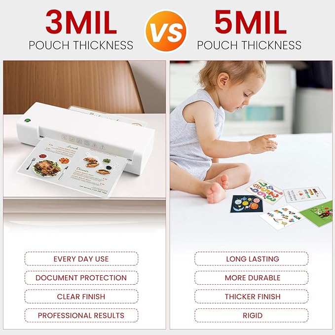CAREGY 500 Count Thermal Laminating Pouches,5Mil,Hold 2 x 3.5 inch Business Card Laminate Pouches for Laminator, Clear Lamination Paper Protection 2.3 x 3.7 inch, Round Corner, Home & Office