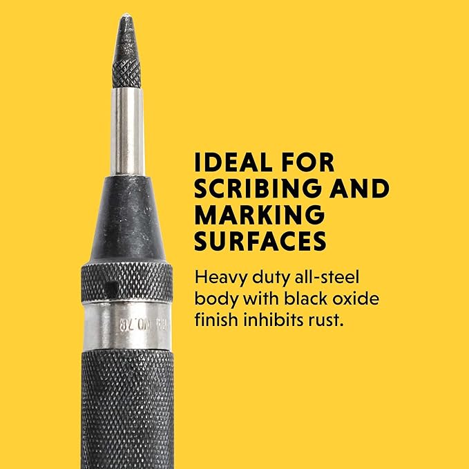 General Tools Heavy-Duty Automatic Center Punch #78 - Nail Punch Tool to Mark and Scribe - Machinist Tools