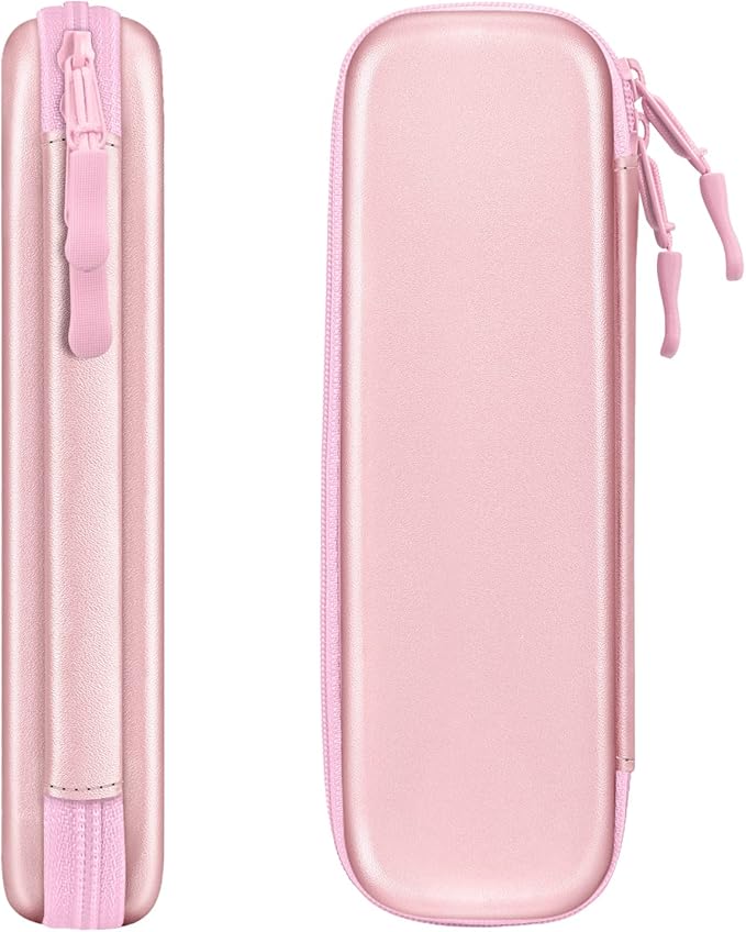 Fintie Holder Case for Apple Pencil Pro, Apple Pencil (USB-C / 1st / 2nd Generation), PU Leather Carrying Bag Sleeve Compatible with Pen, USB Cable, Samsung Stylus, Rose Gold