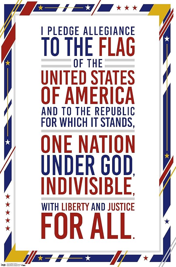 Trends International The United States Of America - Pledge Of Allegiance Wall Poster, 14.725" x 22.375", Premium Unframed Version