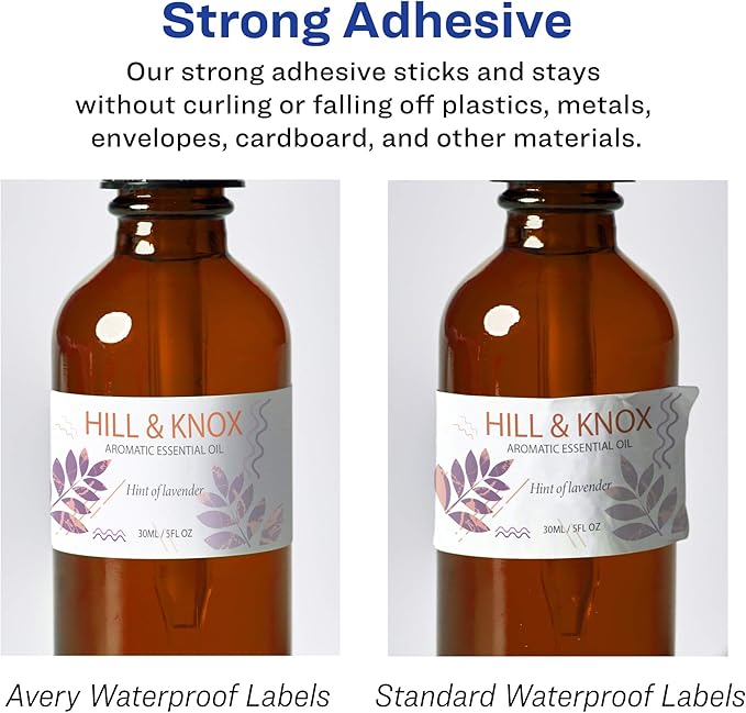 Avery Durable Waterproof Rectangle Labels, Sure Feed Technology, 0.5" x 1.75", 8,000 Total, Oil and Tear-Resistant, Waterproof, Laser/Pigment-Based Inkjet Printable
