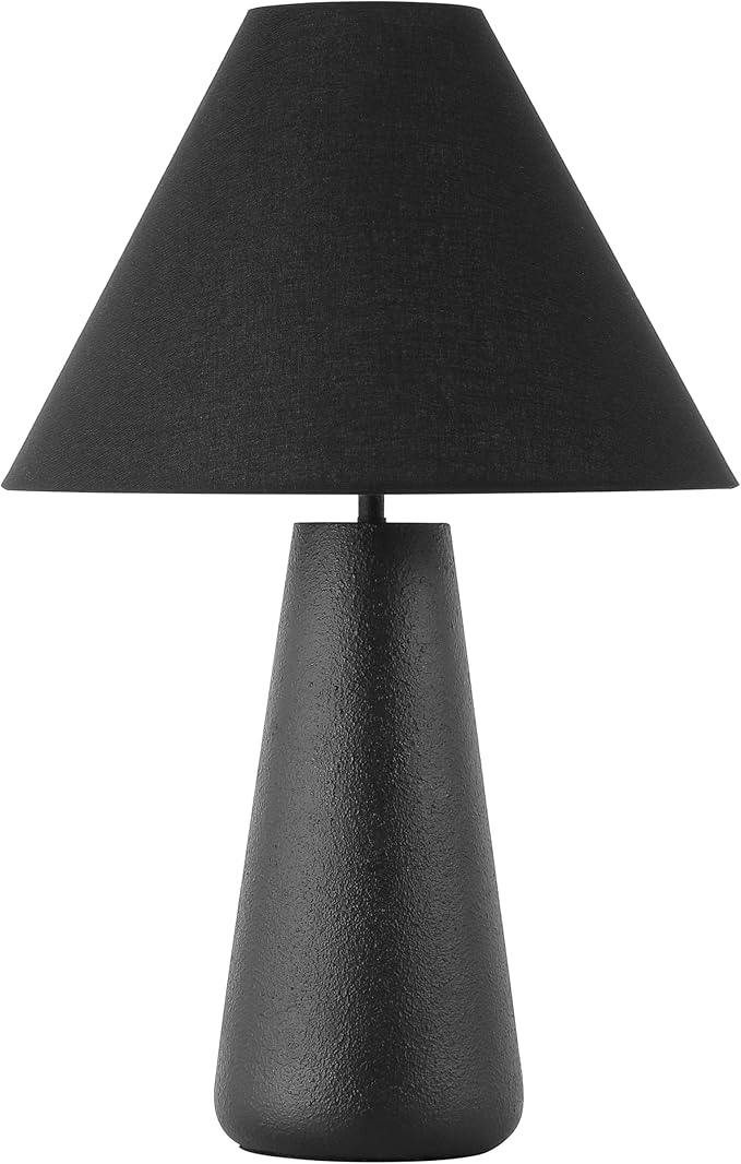 SAFAVIEH Lighting Collection Piper Black Resin 27-inch Table Lamp for Bedroom, Living Room, Home Office, Desk, Nightstand (LED Bulb Included)