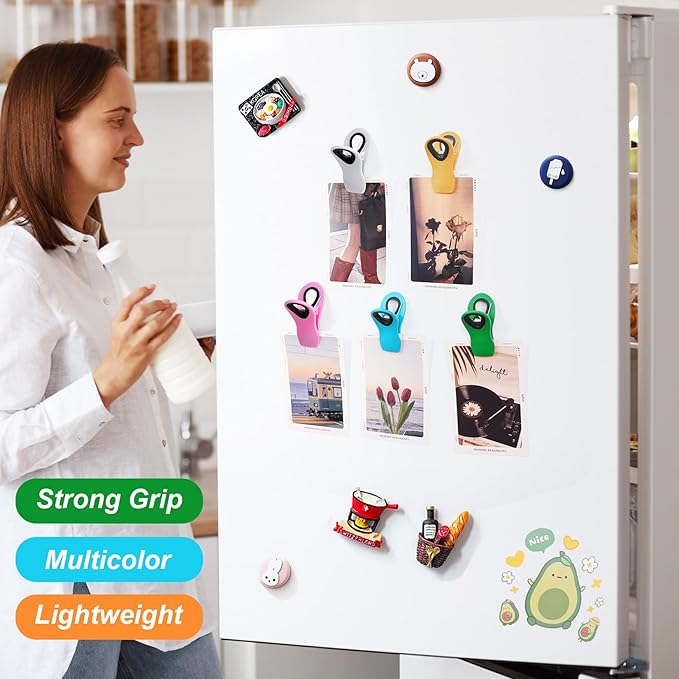 20 Pack Chip Clips, Bag Clips, Binder Clips, Multipurpose Food Clip, Magnetic Clip for Chip, Snack, Food Storage, Kitchen, Packages, Office Paper Clamps
