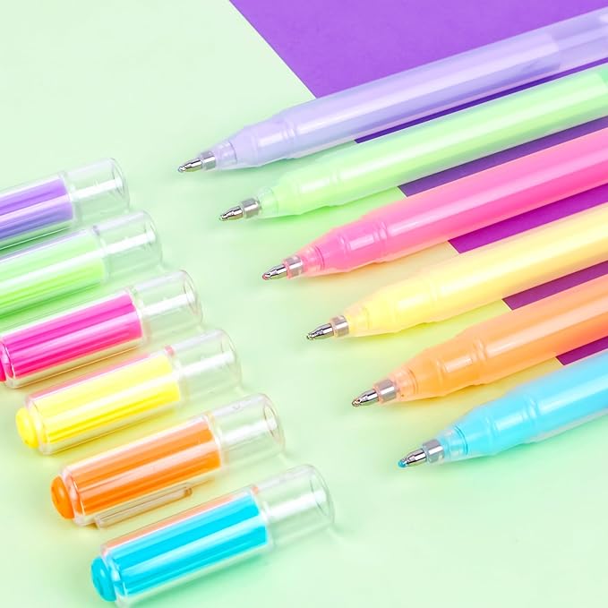 Smilo 3D Acrylic Gel Pens, 6 Color Opaque Paint Pens for Black Paper Rock Fabric Glass, No-Smear Quick-Dry Ink, 1.0 mm Fine Tip for Raised Lines & DIY Crafts, Journaling, Card Making