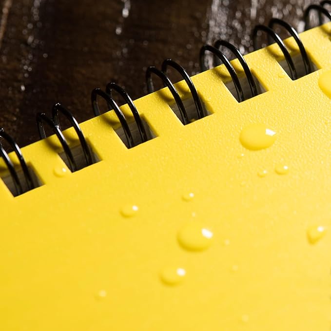 Rite in the Rain Weatherproof Side Spiral Notebook, 4.625" x 7", Yellow Cover, Transit Pattern (No. 303)