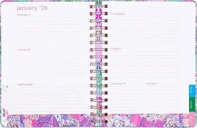 Lilly Pulitzer Large Monthly Planner January 2026 - December 2026, Monthly Agenda & Calendar, Stickers, Pockets, & Spiral Binding (Endless Summer)