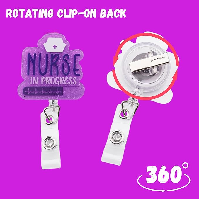 Student Nurse Pen Set Badge Reel Holder Accessories Clip, Retractable Mini Nursing Pen & Light Tool Set， Highlighter pens and Highlighter pens（Purple）
