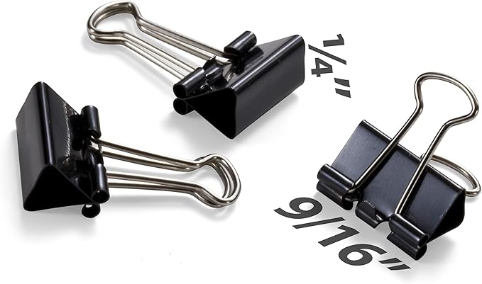 Officemate Mini Binder Clips, Black, (99010), 12 Count (Pack of 120)