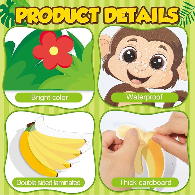 Monkey Tree Bulletin Board Swing Into A New School Year Classroom Bulletin Board Decorations Jungle Monkey Name Tag Paper Cutouts for Summer Back to School Wall Decor Teacher Supplies