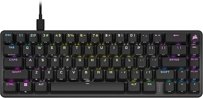 Corsair K65 PRO Mini RGB 65% Optical-Mechanical Wired Gaming Keyboard - OPX Switches - PBT Double-Shot Keycaps - iCUE Compatible - QWERTY NA Layout - Black