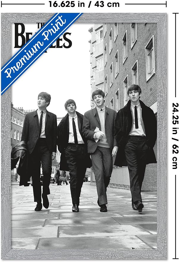 Trends International The Beatles - In London Wall Poster, 22.4L x 14.7W, Gray Framed Version