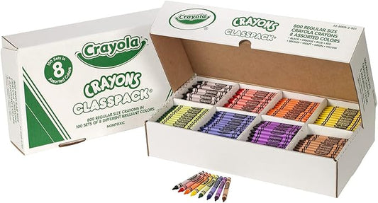 Crayola Crayon Classpack (800ct), Bulk Crayons for Kids, Bulk School Supplies, Large Crayon Box, Preschool Teacher Classroom Essentials, Ages 5, 6, 7