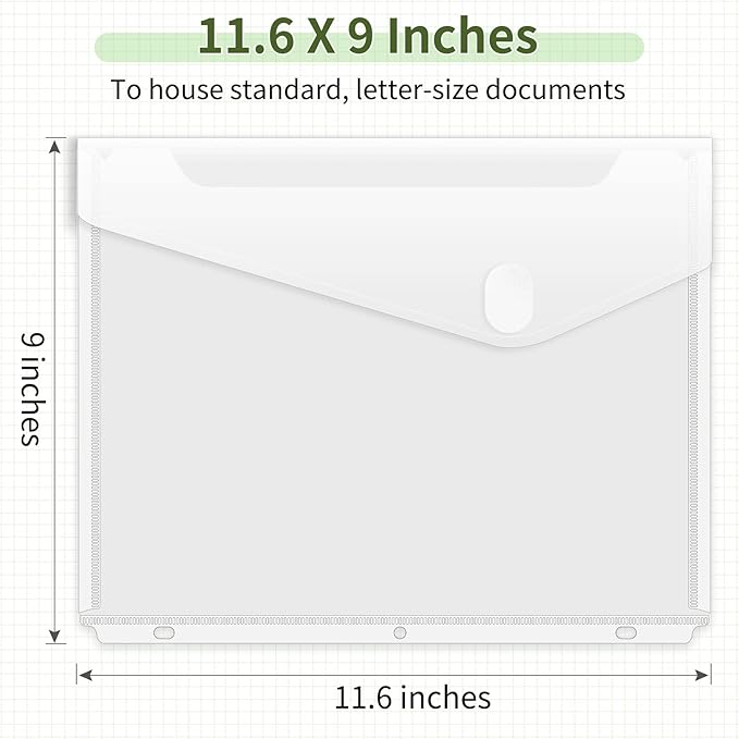 Sooez 48 Pack Binder Folders with Space-Saving Closure, Super Heavyweight Binder Pockets for 3 Ring Binder, High Capacity Clear Binder Pouch, Side Loading, 3 Ring Folders with Pockets, Letter Size