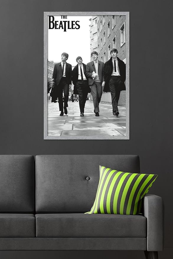 Trends International The Beatles - In London Wall Poster, 34L x 22.4W, Gray Framed Version
