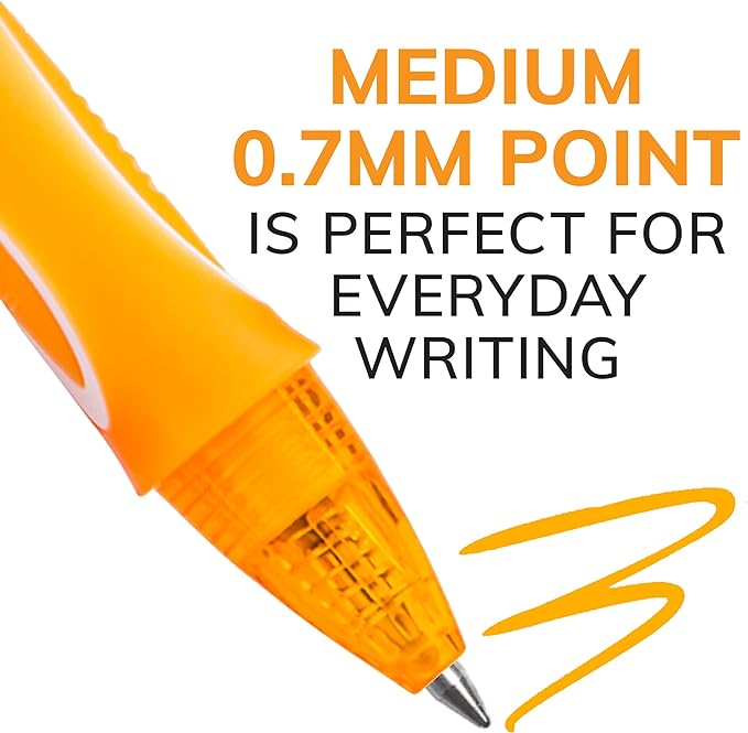 BIC Gelocity Quick Dry Retractable Gel Pens with Medium Point and Comfortable Grip, 12-Count in Assorted Ink