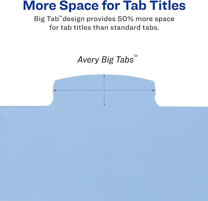 Avery Big Tab Write & Erase Durable Plastic Dividers for 3 Ring Binders, 8-Tab Sets, Pastel Colors, 3 Sets of Binder Dividers, Great for Organizing Reports, Presentations, and More (31351)