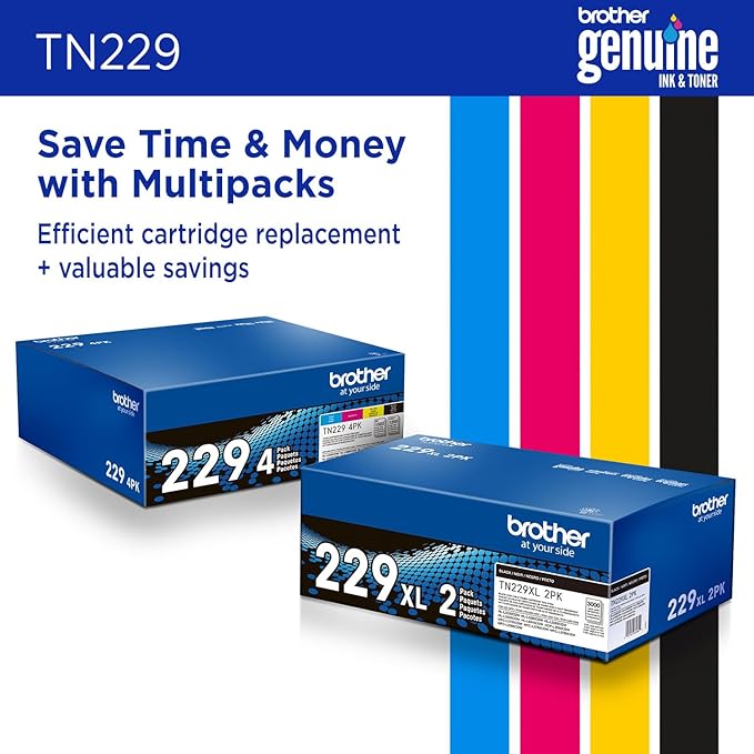 Brother Genuine TN229C Cyan Standard Yield Printer Toner Cartridge - Print up to 1,200 Pages(1)