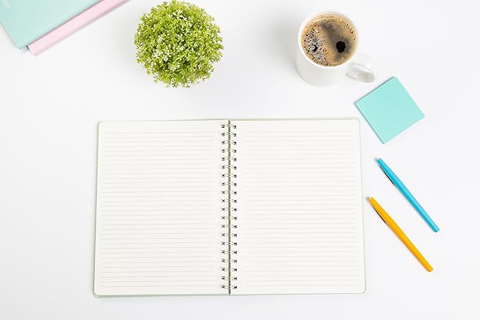 Pearhead Spiral Hardcover Notebook 8x10 – Frog Toile College-Ruled Writing Journal with 200 Lined Pages, Perforated Paper for School, Work & Notes