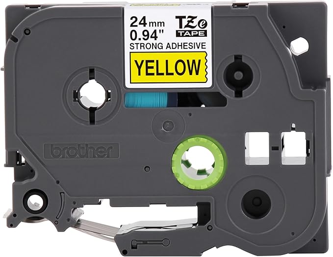 Brother Genuine P-Touch TZe Black Print on Yellow Label Tape (TZeS651), Strong Adhesive Laminated,1in x 26.2ft (24mm x 8m), for Select P-Touch Label Makers, Water-Resistant, Extra Strength