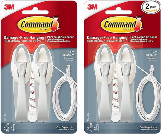 Command Cord Bundlers, Cord Organizer, 2-Bundlers Per Pack, Sold As 2 Packs (17304-ES)
