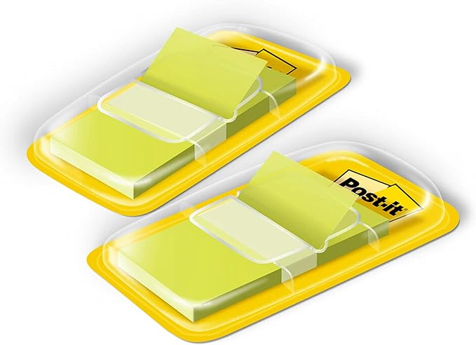 Post-it Flags, 50/Dispenser, 2 Dispensers/Pack, 1 in Wide, Bright Green (680-BG2)
