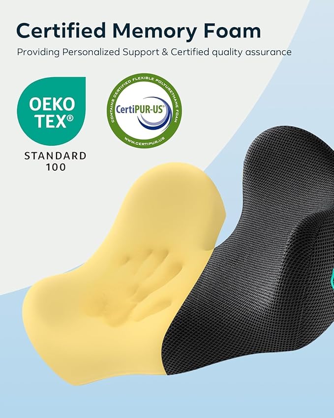 Feagar Office Chair Cushion for Sciatica & Tailbone Pain Relief – Extra Thick Memory Foam Seat Cushion for Long Sitting, Desk Chair & Wheelchair, Non-Slip Bottom, Ideal