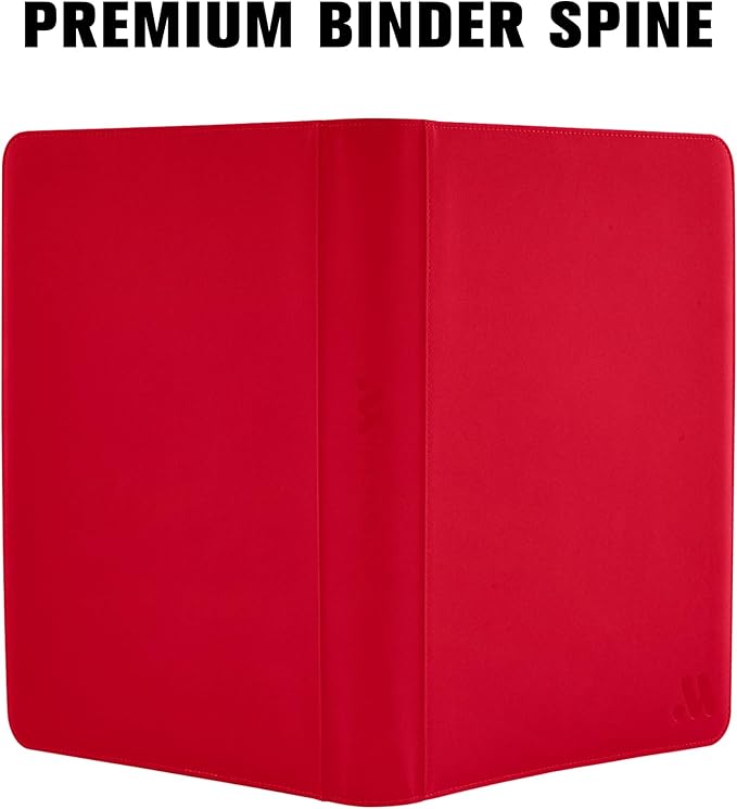 Card Binder 16 Pocket,Trading Card Binder Hold up to 1408 Cards with 44 Sleeves,Zipper Card Holder Album Compatible with TCG Card/Game Cards/Sports Card-Red