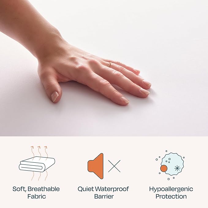 Linenspa Waterproof Mattress Protector, King Size – Fitted Sheet Style, Breathable, Machine Washable & Dryer Safe, White