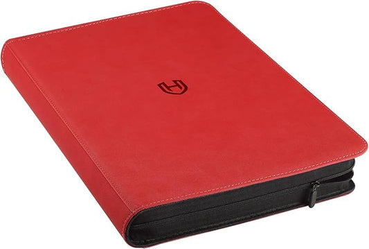 Card Binder 16 Pocket with Zipper, 1024 Pockets Trading Card Holder Book, Premium PU Cover Zip Folder Binder, Side Loading Carrying Case Binder Album for TCG, MTG, Sports Cards, Game Cards