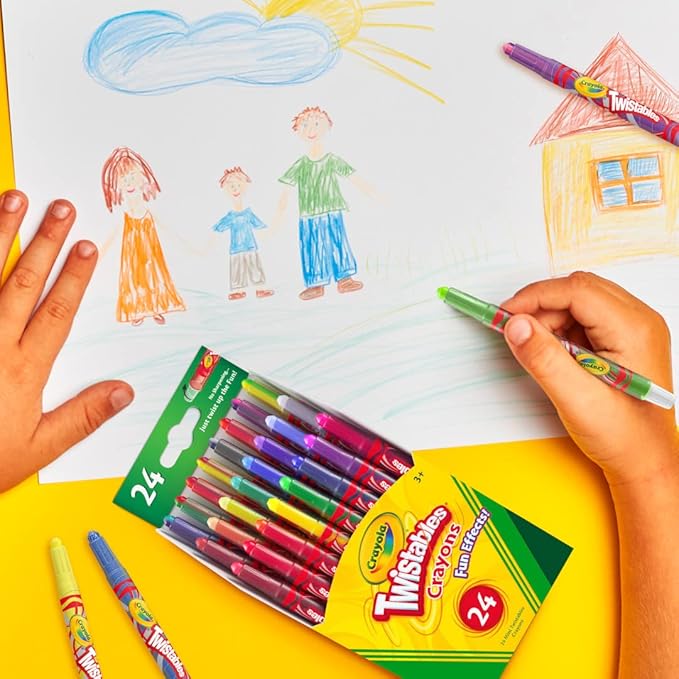 Crayola Twistables Crayons for Kids (24ct) No Sharpen Toddler Coloring Supplies, Less Mess, Stocking Stuffer & Holiday Gifts for Boys & Girls, Ages 3, 4, 5