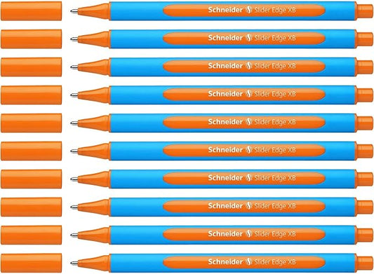 Schneider Slider Edge XB Ballpoint Pen, Orange, Box of 10 Pens (152206)